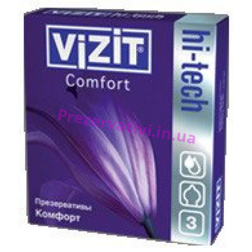 Презервативи VIZIT hi-tech Comfort Комфорт оригінальної форми 3шт - Фото№1