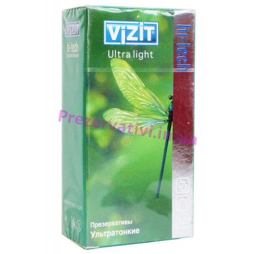 Презервативи VIZIT hi-tech Ultra light Ультратонкі 12шт - Фото№1