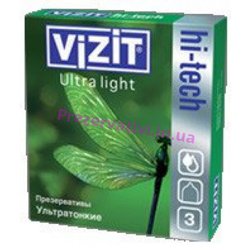 Презервативи VIZIT hi-tech Ultra light Ультратонкі 3шт - Фото№1