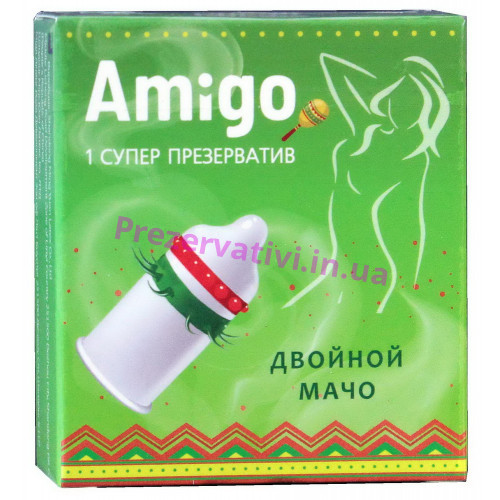 Презерватив Amigo Двойной Мачо 1шт (супер шипы) - Фото№1