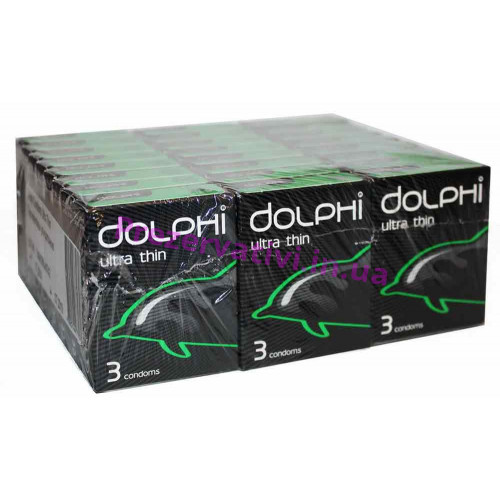 Блок презервативів Dolphi Ultra thin 72шт (24 пачки по 3шт) - Фото№1