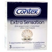 Презервативи латексні з силіконовою змазкою CONTEX Extra Sensation (з крупними крапками та ребрами), 3 шт - Фото№7