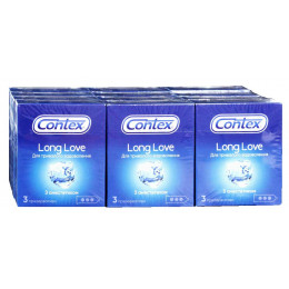 Блок презервативів Contex Long Love 12 пачок по 3шт