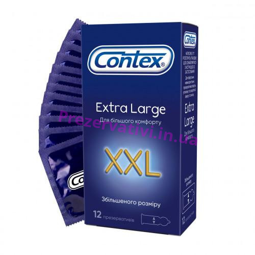 Презервативи латексні з силіконовою змазкою CONTEX Extra Large (збільшеного розміру), 12 шт - Фото№1