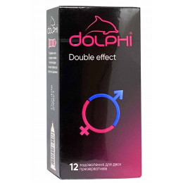 Презервативи Dolphi NEW Double Effect крапки та ребра, пролонгуючі розігріваючі 12шт