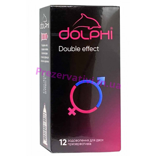 Презервативи Dolphi NEW Double Effect крапки та ребра, пролонгуючі розігріваючі 12шт - Фото№1