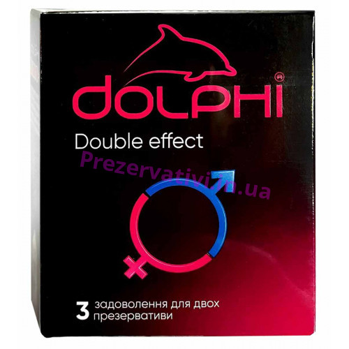 Презервативи Dolphi NEW Double Effect з крапками та ребрами, пролонгуючі та розігріваючі 3шт - Фото№1