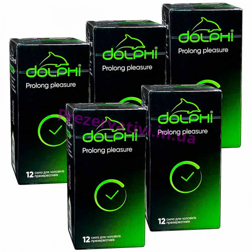 Презервативы Dolphi NEW Prolong Pleasure пролонгирующие 60шт (5 пачек по 12шт) - Фото№1