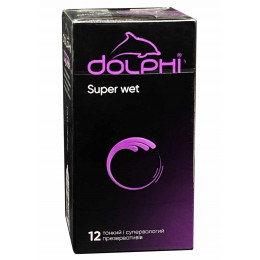 Презервативи Dolphi NEW Super Wet супертонкі з додатковим змащувачем 12шт