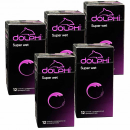 Презервативы Dolphi NEW Super Wet тонкие с обильной смазкой 30шт (5 пачек по 12шт)