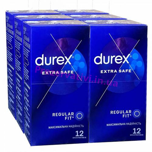 Блок презервативів Durex 6 пачок 12шт Extra Safe - Фото№1