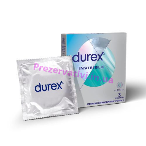 Презервативы латексные с силиконовой смазкой DUREX Invisible (ультратонкие), 3 шт. - Фото№1