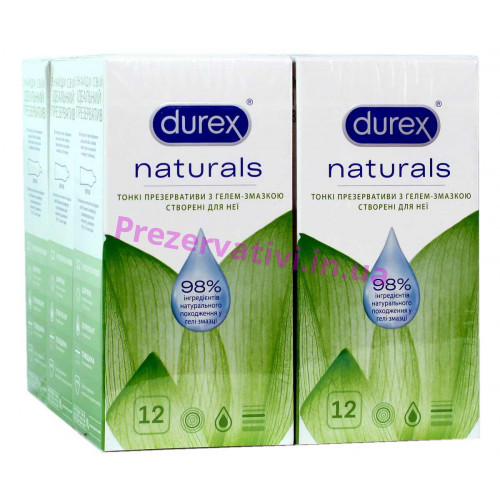 Блок презервативів Durex 6 пачок 12шт Naturals тонкі з натуральною змазкою - Фото№1