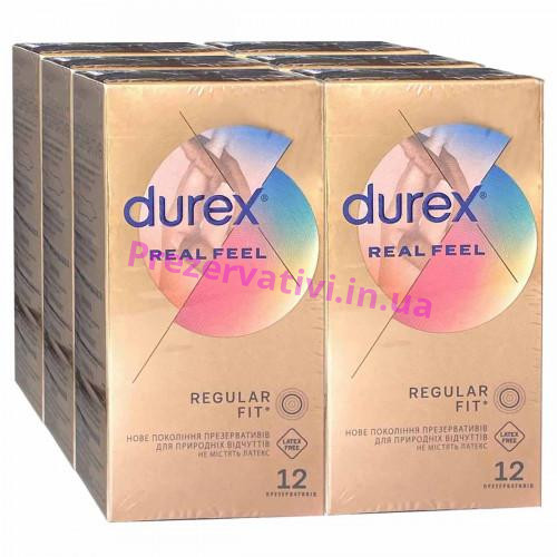 Блок презервативів Durex 6 пачок 12шт Realfeel - Фото№1