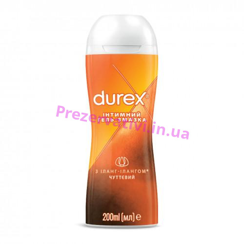 Интимный гель-смазка DUREX Play Massage 2 in 1 Sensual с иланг-илангом для массажа(лубрикант), 200 мл - Фото№1