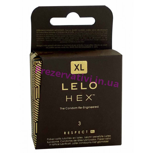 Надсучасні презервативи Lelo HEX Respect XL 3шт великого розміру - Фото№1