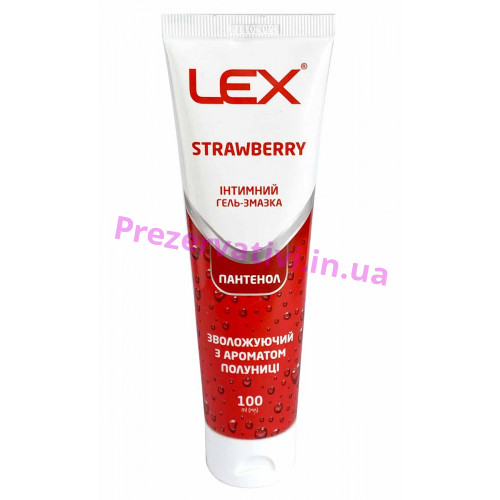 Гель-смазка Lex Strawberry 100мл пантенол, з ароматом полуниці - Фото№1