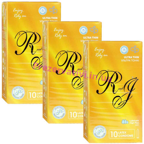 Презервативы R and J Ultra Thin ультратонкие 30шт (3 пачки по 10шт) - Фото№1