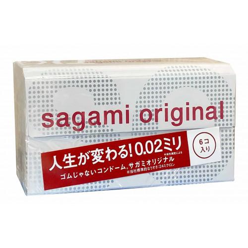 Презервативы Sagami Original 0.02 Полиуретановые 6шт (190мм, 58мм, 0,02)  - Фото№1