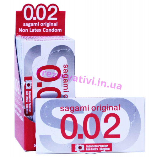 Презервативы Sagami Original 0.02 Полиуретановые 12шт (6 пачек по 2шт) - Фото№1