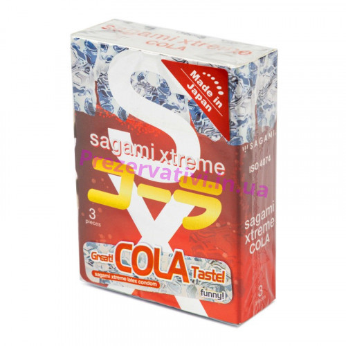 Презервативи Sagami Xtreem 3шт латексні с ароматом Cola-cola - Фото№1