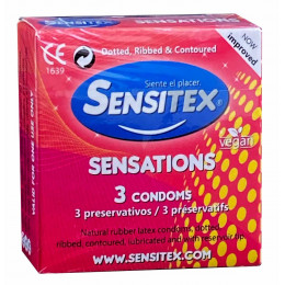 Презервативи Sensitex Sensations 3шт точки та ребра