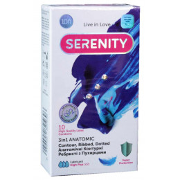 Презервативы Serenity 3in1 Anatomic анатомические точки и рёбра 10шт