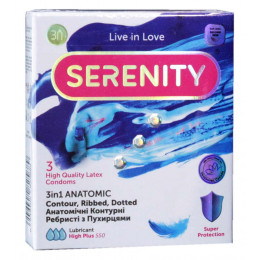 Презервативи Serenity 3in1 Anatomic анатомічні точки і ребра 3шт