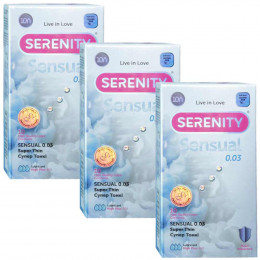 Презервативи Serenity Sensual 0.03 супер тонкі 30шт (3 пачки оп 10шт)