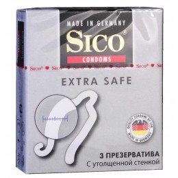 Презервативы Sico Extra Safe с утолщённой стенкой для анального секса 3шт