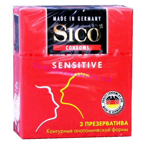 Презервативи Sico Sensitive 3шт (Сіко Сенсетів) - Фото№1