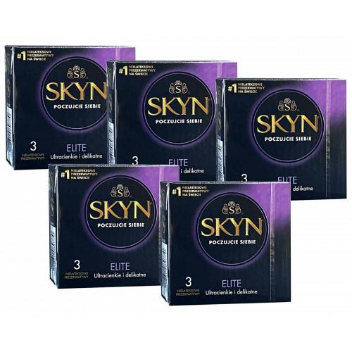 Презервативы SKYN Elite супертонкие безлатексные 15шт (5 пачек по 3шт) (PL) - Фото№1