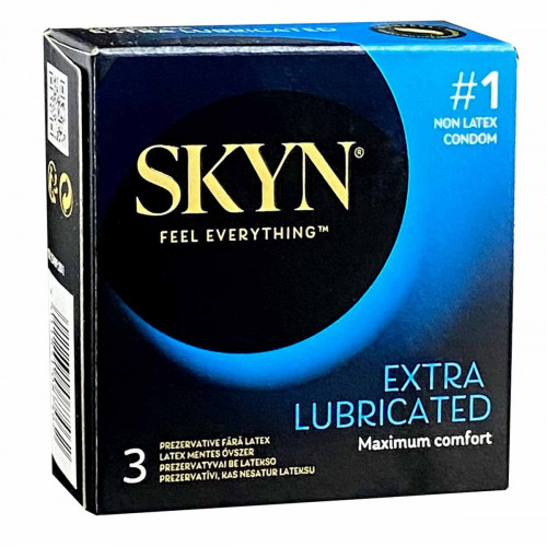 Презервативи SKYN Extra Lubricated безлатексні з змащенням 3шт - Фото№1