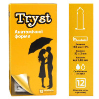 Презервативи TRYST Anatomic анатомічні 36шт (3 пачки по 12шт) - Фото№3