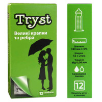 Презервативи TRYST Texture з ребристою та крапковою структурою 36шт (3 пачки по 12шт) - Фото№2