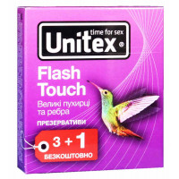 Блок презервативів Unіtex №48 Flash Touch більші, точечно-ребристі - Фото№2