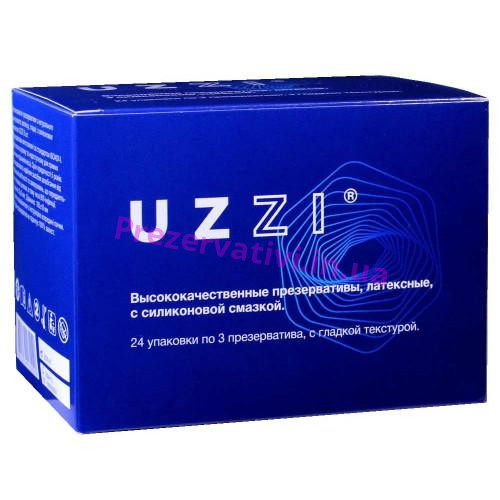 Блок презервативів UZZI гладкие 72шт (24 пачки по 3шт) КОНВЕРТ - Фото№1